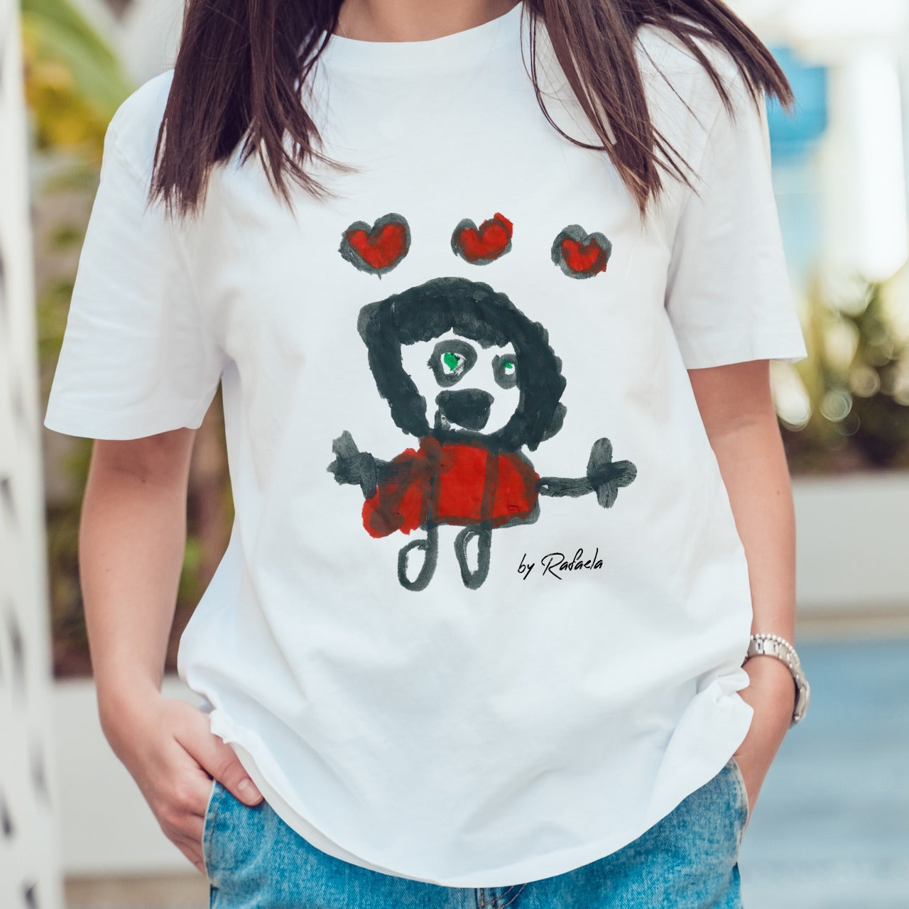 Polera Personalizada Blanca Dibujo
