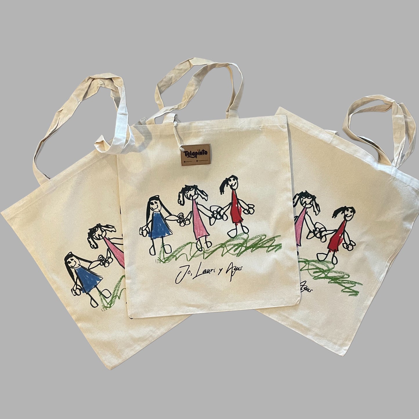 Tote Bag Personalizada Dibujo Regalo Fin de Año Escolar (c/u para pedidos sobre 20 unidades)