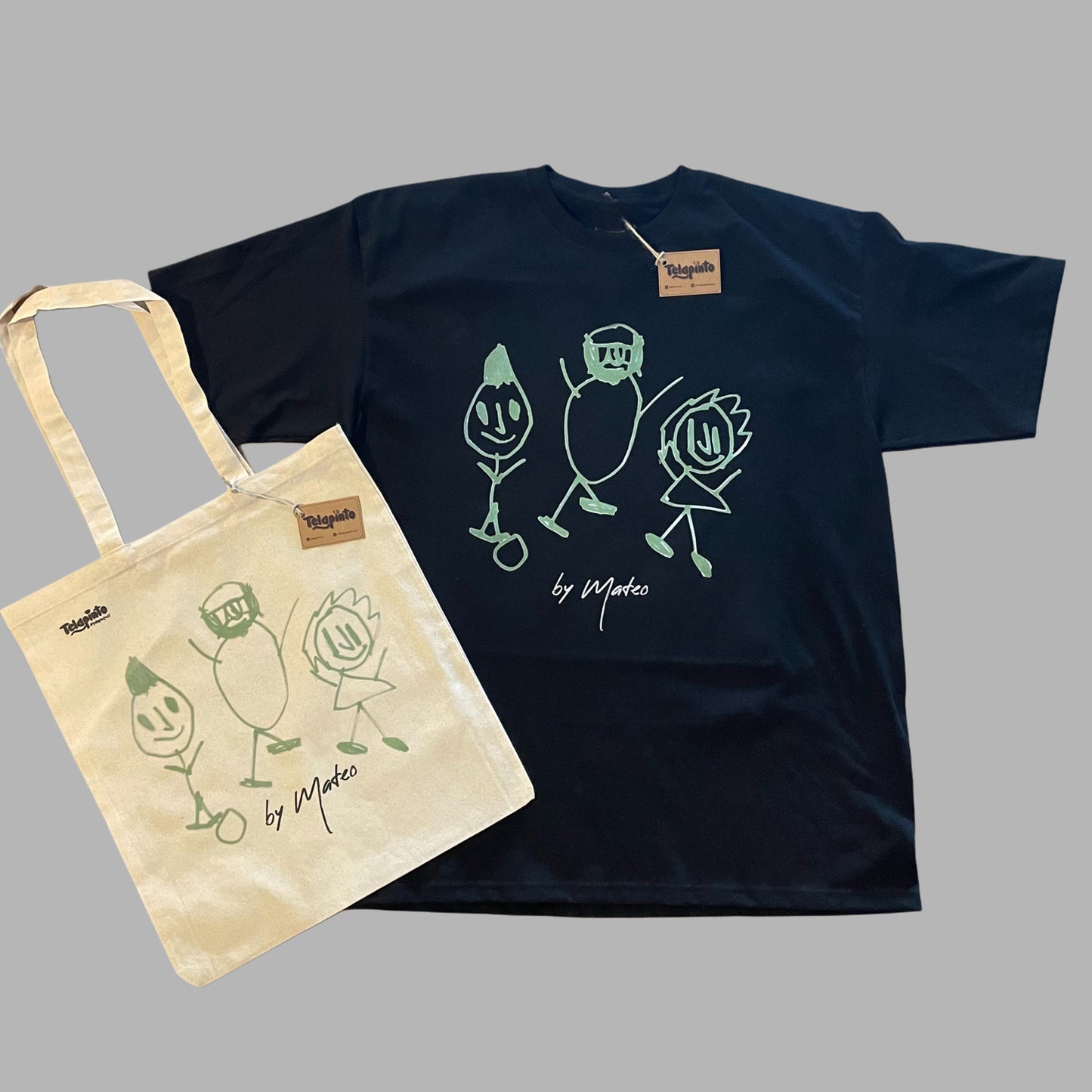 Pack Polera + Totebag Personalizada Dibujo
