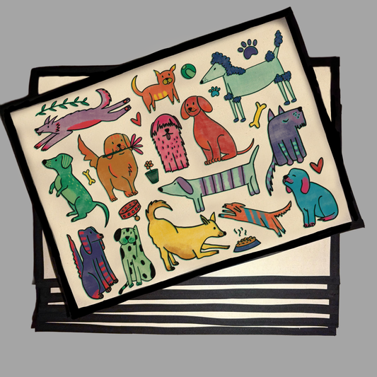 Set Individuales Estampados Perros