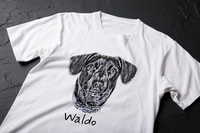 Polera Personalizada Mascota Blanco y negro