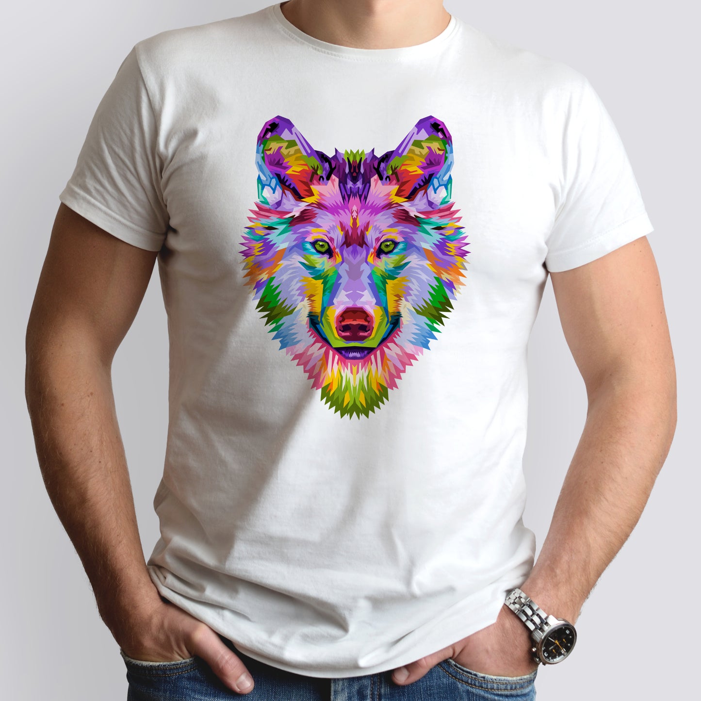 Polera Estampada Lobo Popart