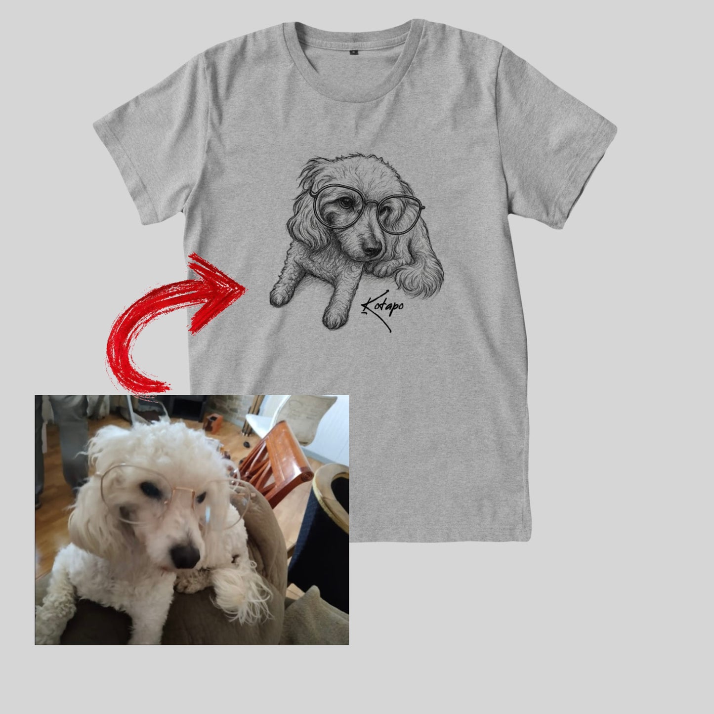 Polera Personalizada Mascota Dibujo