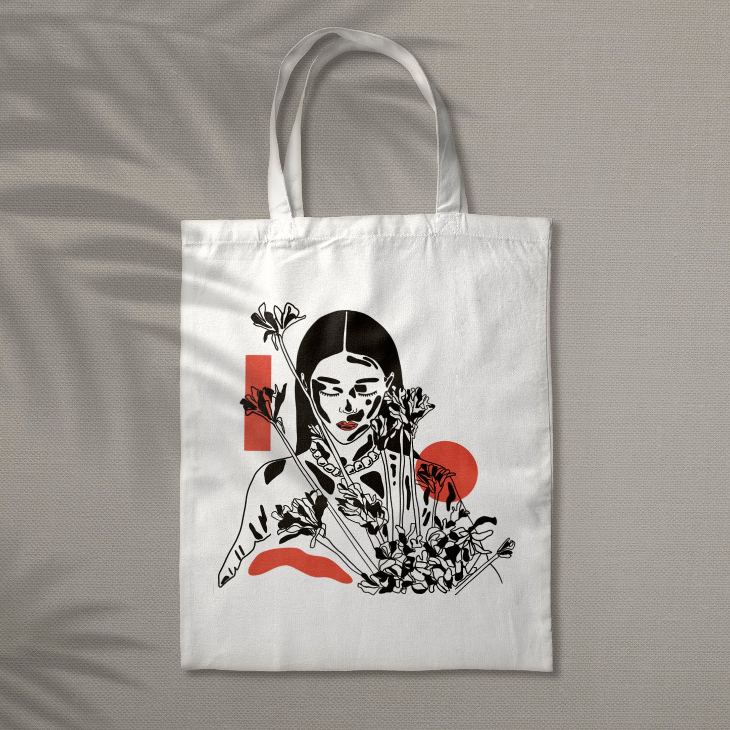 Tote Bag Ilustración Ramo Japonés