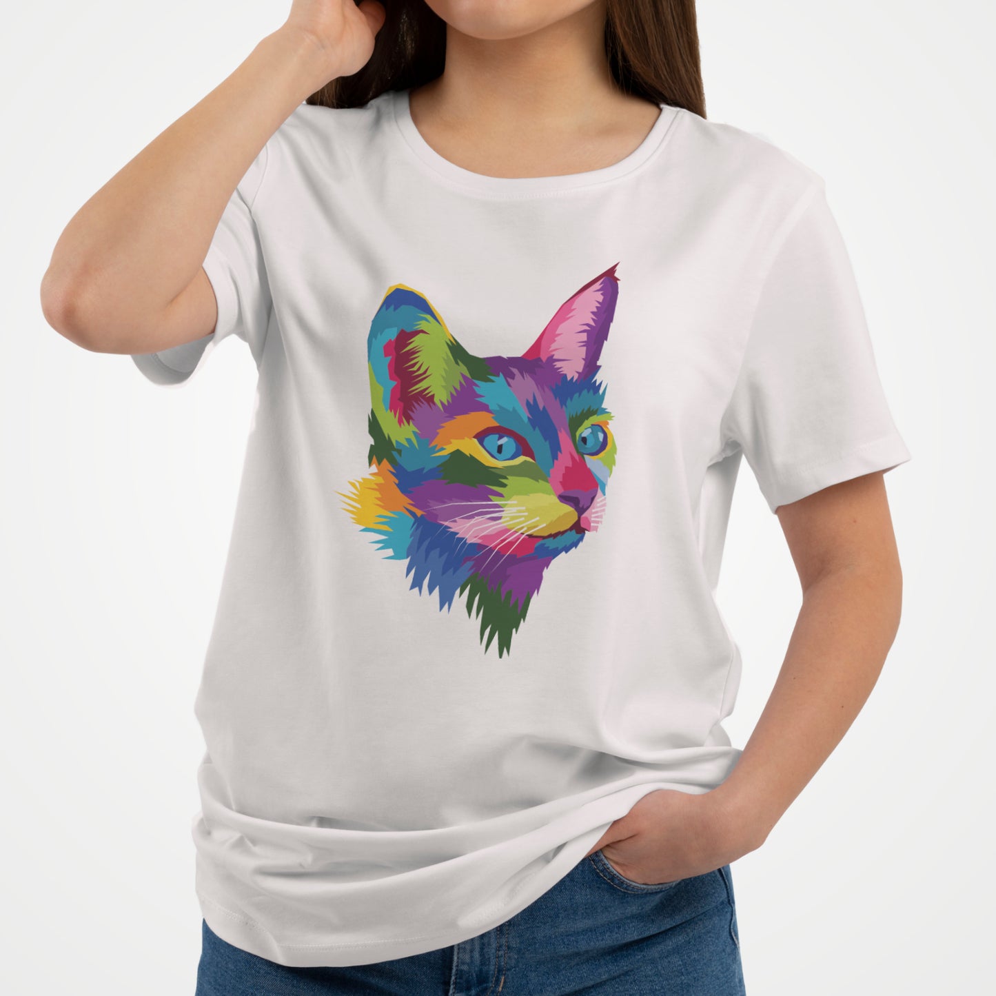 Polera Estampada Gato 1 Popart