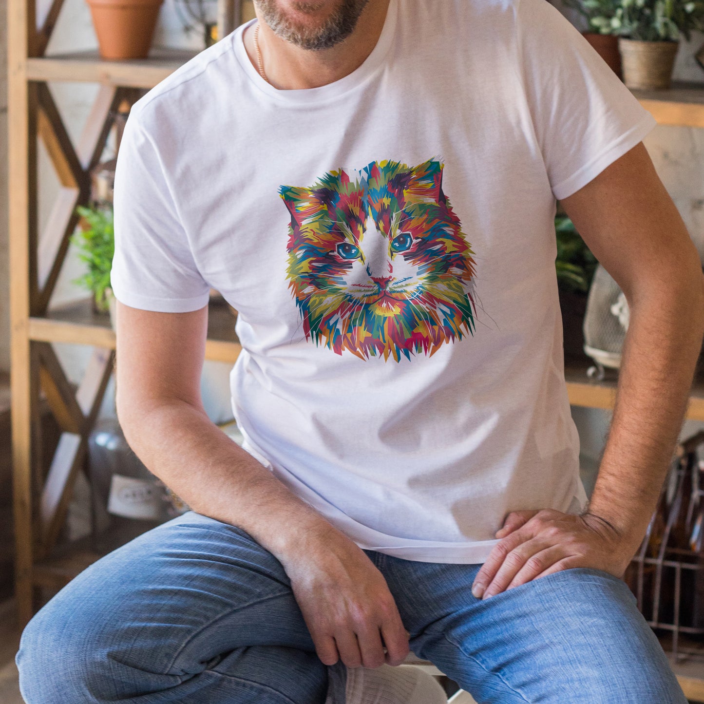 Polera Estampada Gato 2 Popart