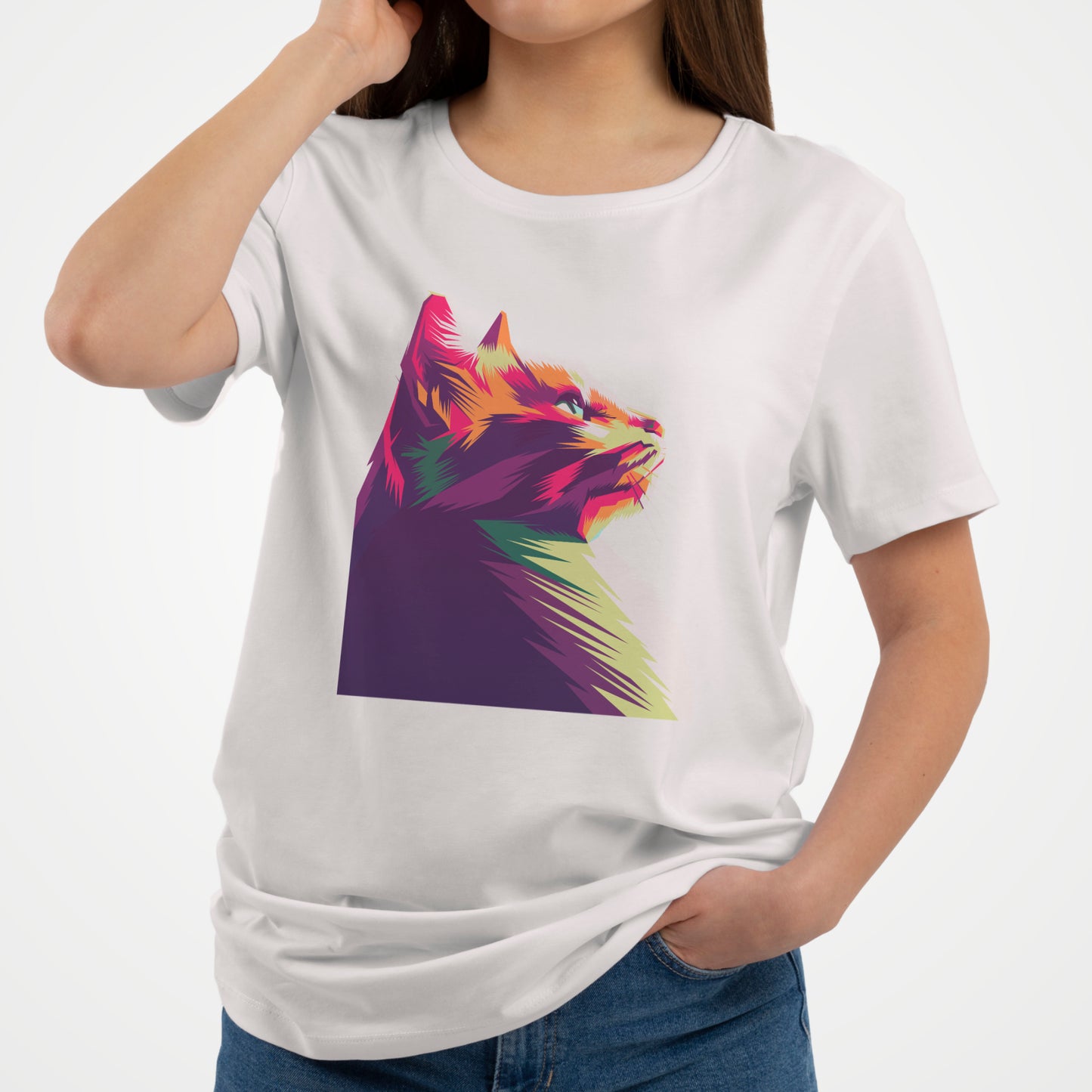 Polera Estampada Gato 3 Popart
