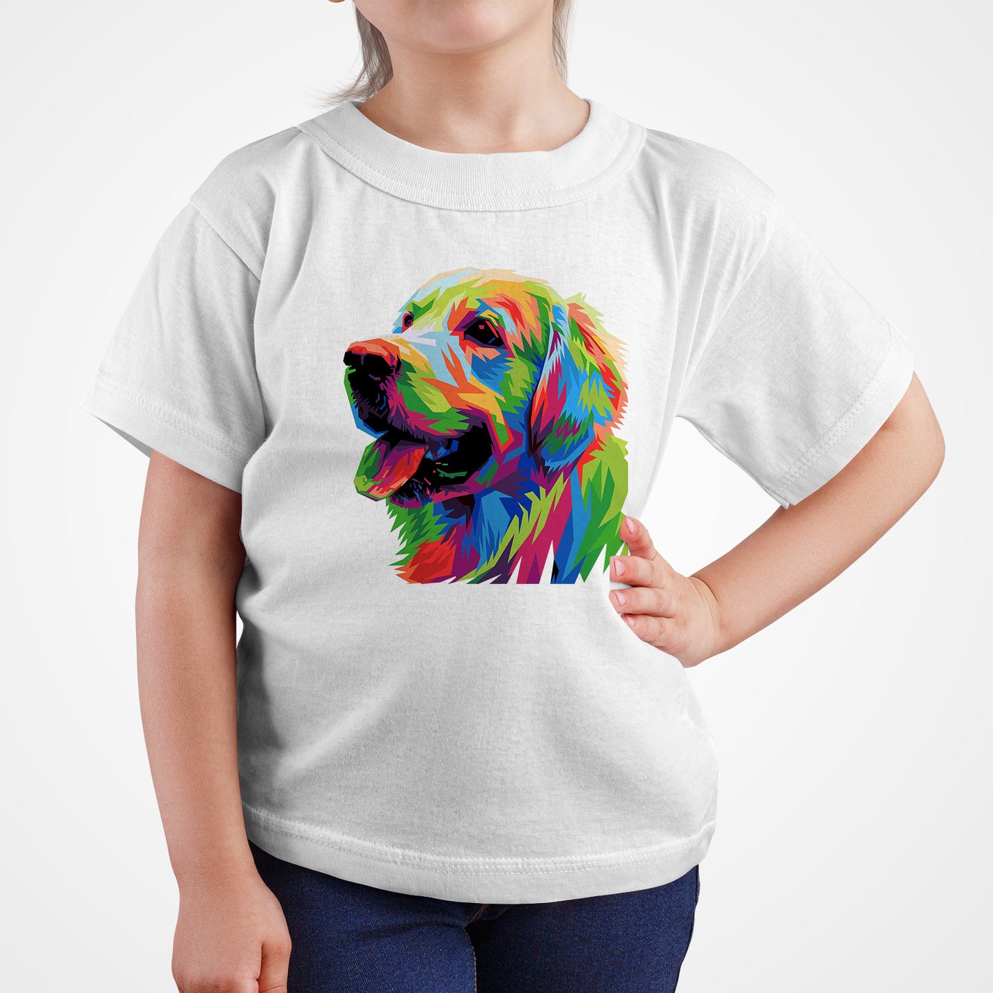 Polera Estampada Perro Golden 1 Popart