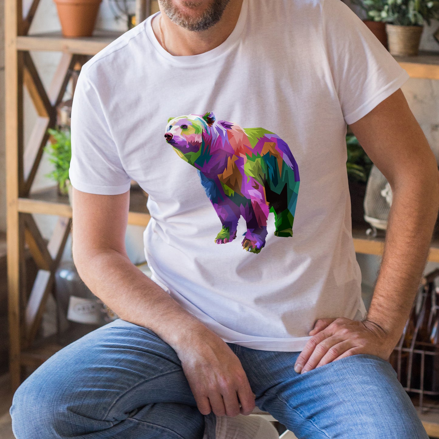 Polera Estampada Oso Popart