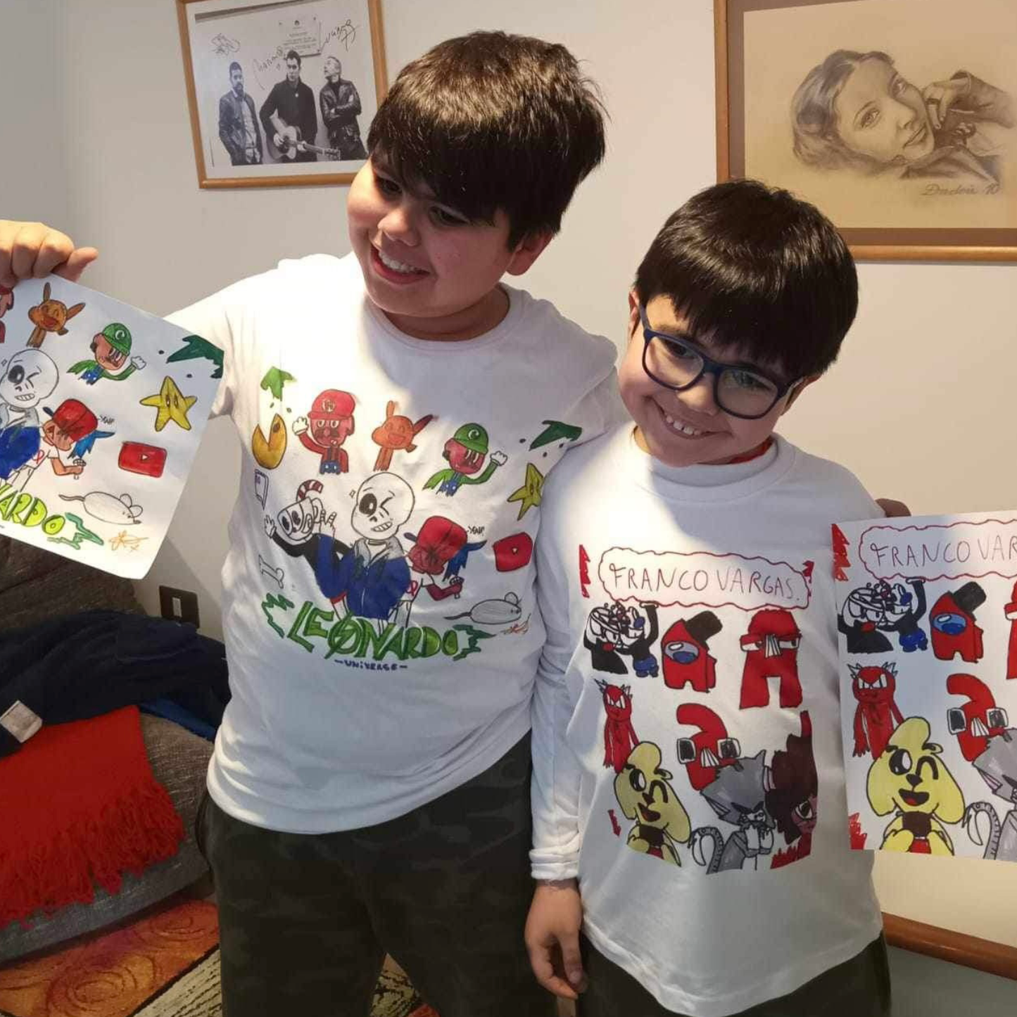 Polera Personalizada Blanca Dibujo