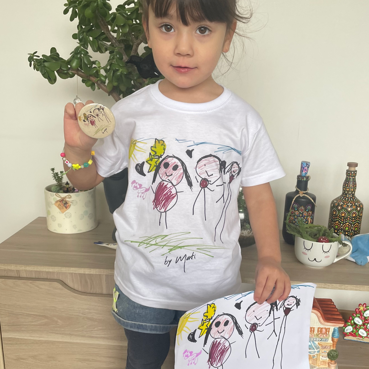 Polera Personalizada Blanca Dibujo