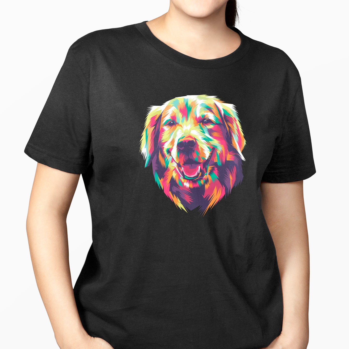 Polera Estampada Perro Golden 2 Popart