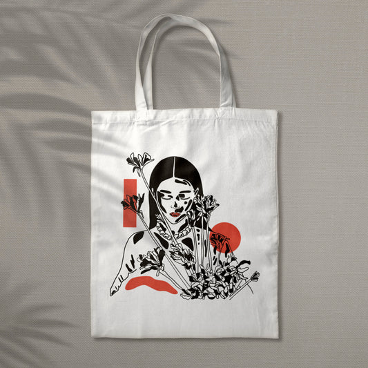 Tote Bag Ilustración Ramo Japonés