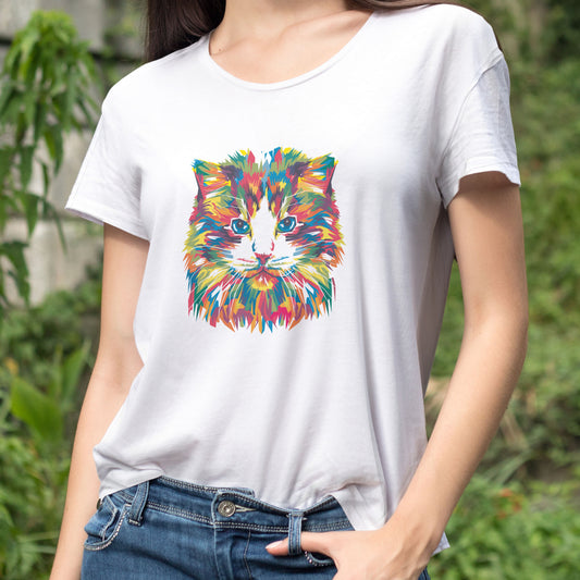 Polera Estampada Gato 2 Popart