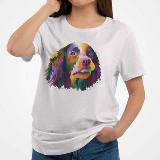 Polera Estampada Perro Cocker Popart