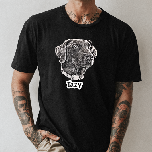 Polera Personalizada Mascota Blanco y negro