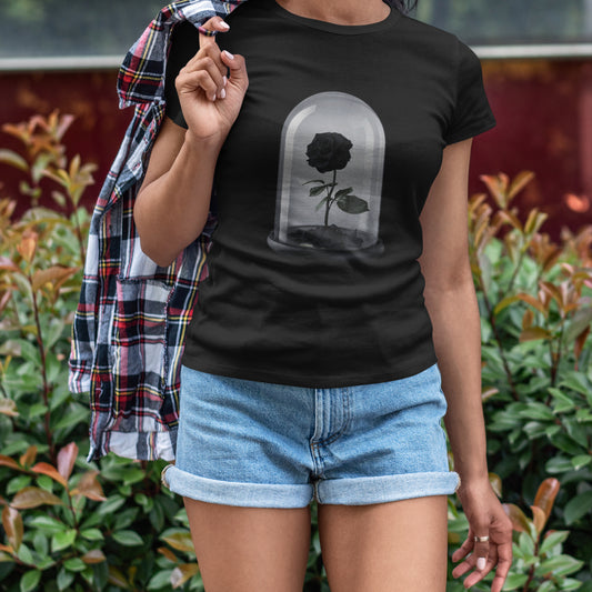 Polera Estampada Rosa Negra