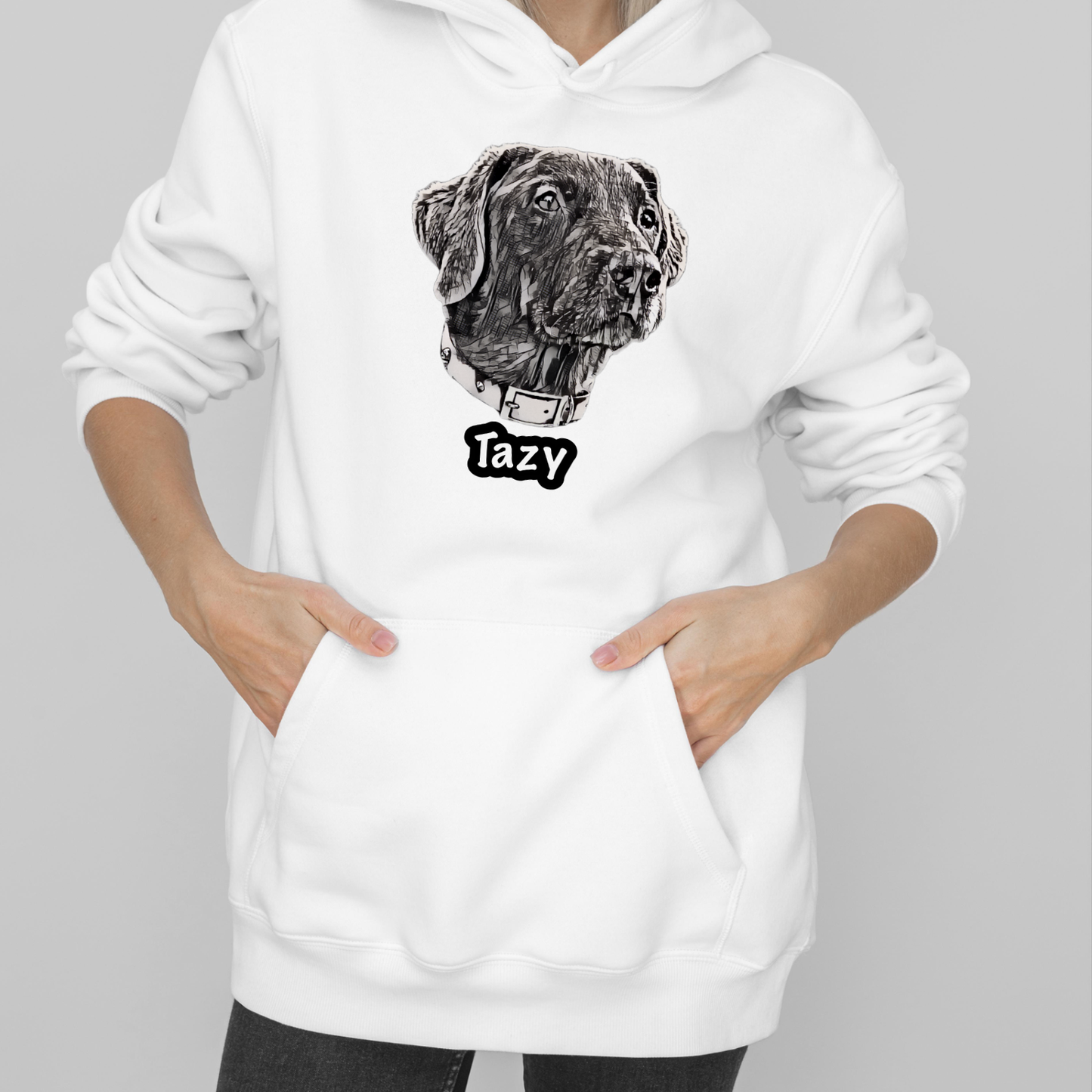 Polerón Personalizado Mascota Blanco y Negro