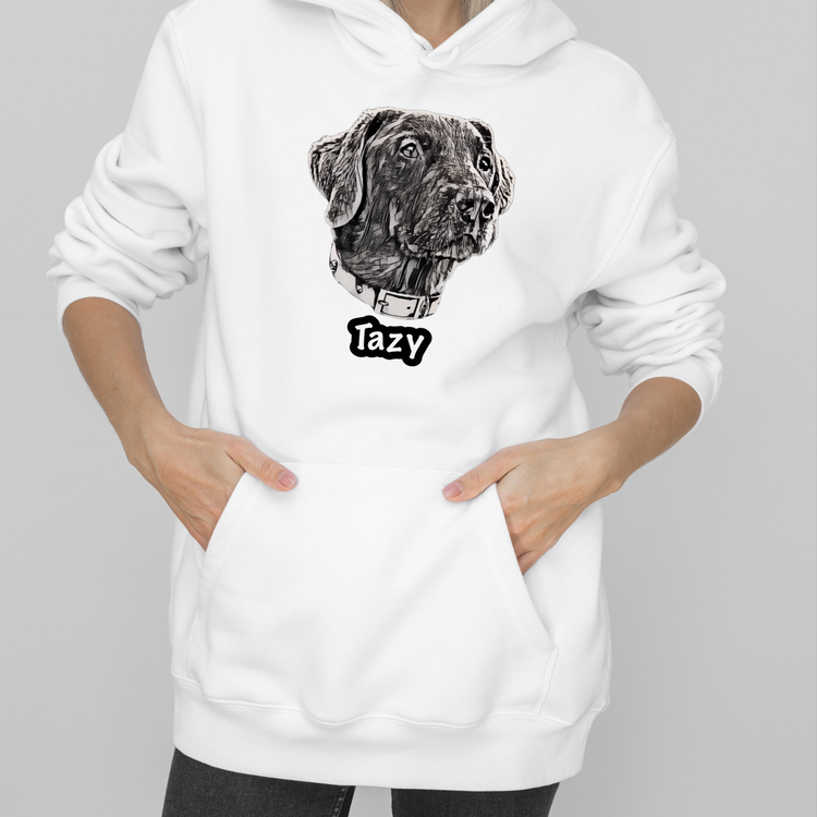 Polerón Personalizado Mascota Blanco y Negro